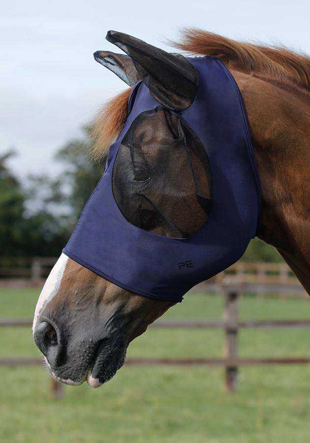 Premier Equine Comfort Tech Lycra Fly Mask Xtra with Nose Cover 6301 